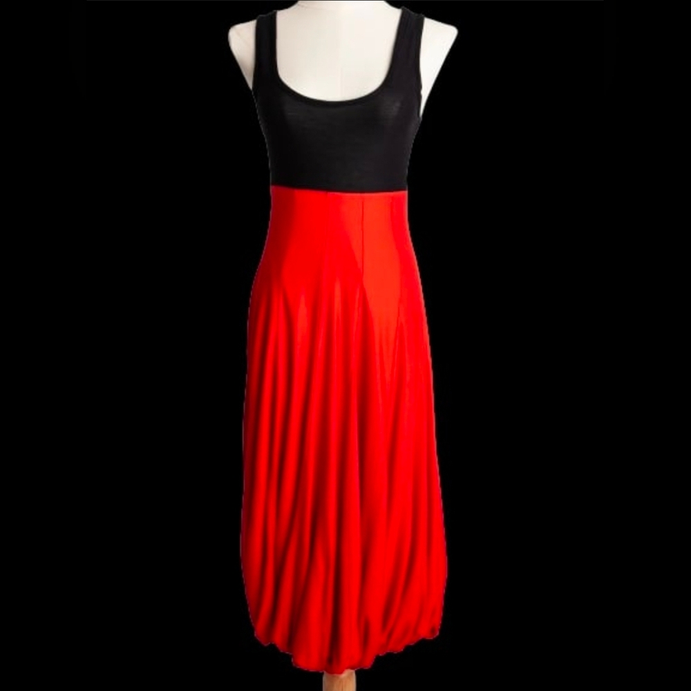 Alexander McQueen Black and Red Midi Dress